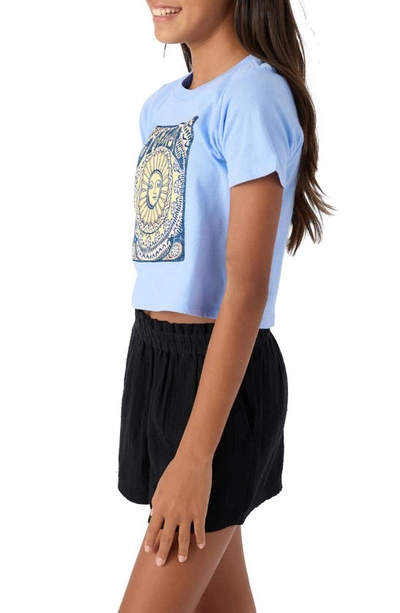 Shop O'neill Kids' Mandala Cotton Graphic Crop T-shirt In Slate