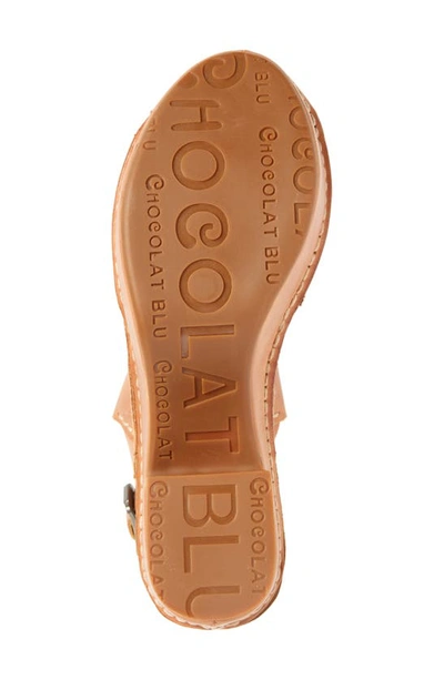 Shop Chocolat Blu Golda Slingback Platform Sandal In Caramel Leather