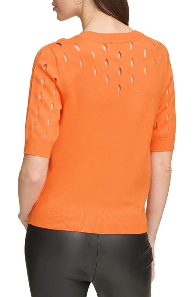 Shop Dkny Sportswear Cutout Detail Sweater In Traffic Cone