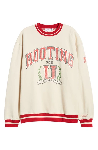Shop The Mayfair Group Rooting For U Graphic Sweatshirt In Tan