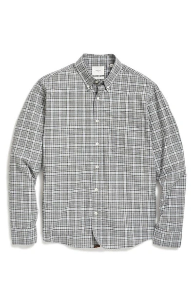 Shop Billy Reid Tuscumbia Mélange Plaid Cotton Button-down Shirt In Light Grey Melange