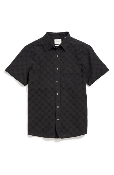 Shop Billy Reid Cypress Jacquard Short Sleeve Button-up Shirt In Black