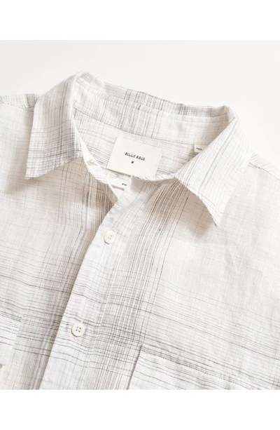 Shop Billy Reid Banks Line Plaid Linen Button-up Shirt In White/ Multi