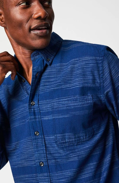 Shop Billy Reid Tuscumbia Gradient Stripe Button-down Shirt In Indigo