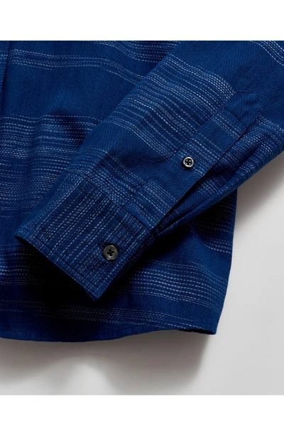 Shop Billy Reid Tuscumbia Gradient Stripe Button-down Shirt In Indigo