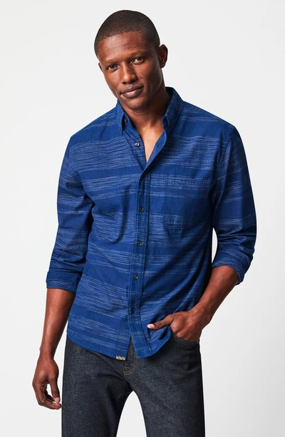 Shop Billy Reid Tuscumbia Gradient Stripe Button-down Shirt In Indigo