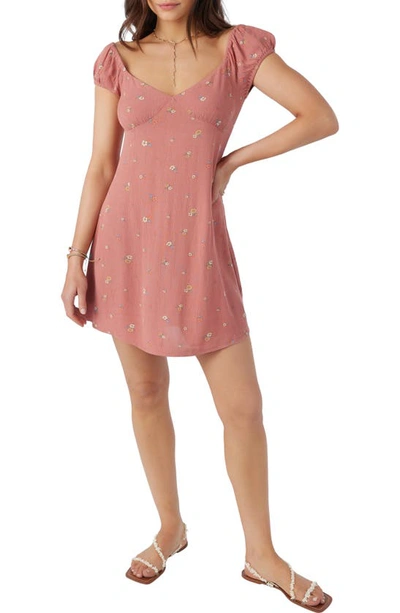 Shop O'neill Carter Floral Minidress In Canyon Rose