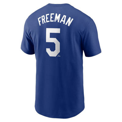 Shop Nike Freddie Freeman Royal Los Angeles Dodgers Fuse Name & Number T-shirt