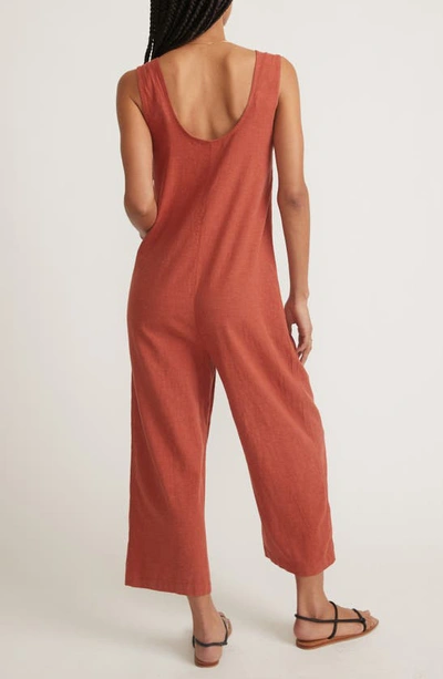 Shop Marine Layer Sydney Beach Jumpsuit In Baked Clay