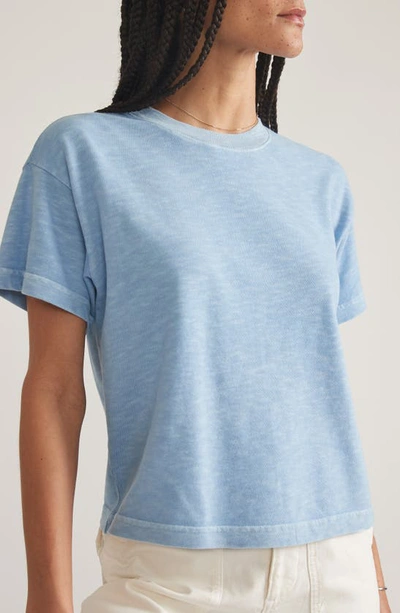 Shop Marine Layer Slub Cotton Crop T-shirt In Bel Air Blue