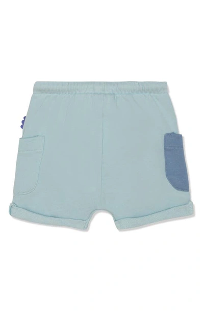 Shop Mon Coeur Colorblock Recycled Cotton Blend Jersey Shorts In Sterling Blue