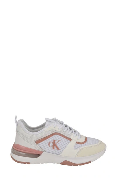 Shop Calvin Klein Jazmeen Sneaker In Ivory/ Pink