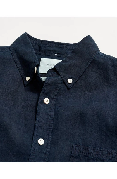 Shop Billy Reid Tuscumbia Standard Fit Linen Button-down Shirt In Carbon Blue