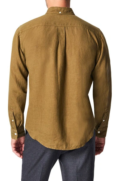Billy Reid Tuscumbia Linen Shirt Button Down In Olive