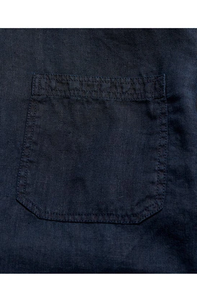 Billy Reid Tuscumbia Linen Shirt Button Down In Carbon Blue