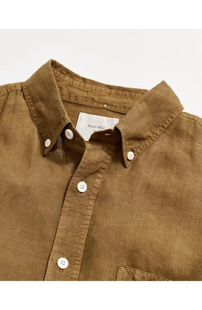 Shop Billy Reid Tuscumbia Standard Fit Linen Button-down Shirt In Olive