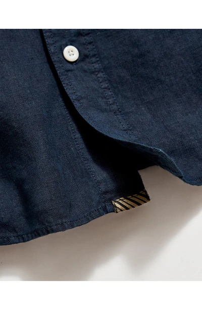 Billy Reid Tuscumbia Linen Shirt Button Down In Carbon Blue