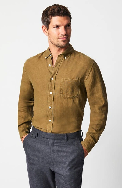 Billy Reid Tuscumbia Linen Shirt Button Down In Olive