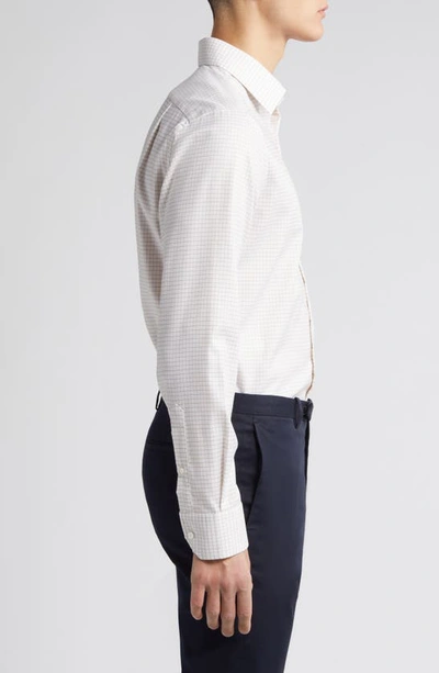 Shop Scott Barber Dobby Windowpane Check Button-up Shirt In Cream