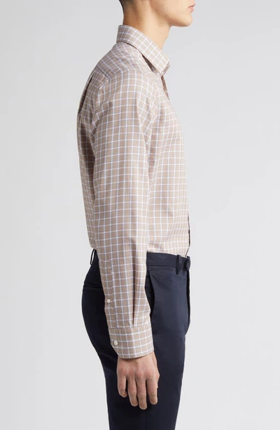 Shop Scott Barber Dobby Check Button-up Shirt In Fossil