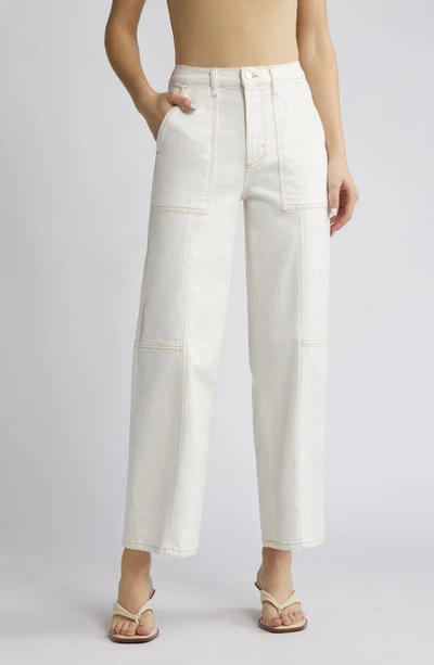 Shop Rails Getty Ankle Utility Pants In Vintage Ecru Contrast Stitch