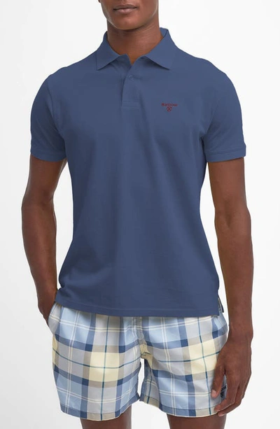 Shop Barbour Lightweight Sports Piqué Polo In Federal Blue