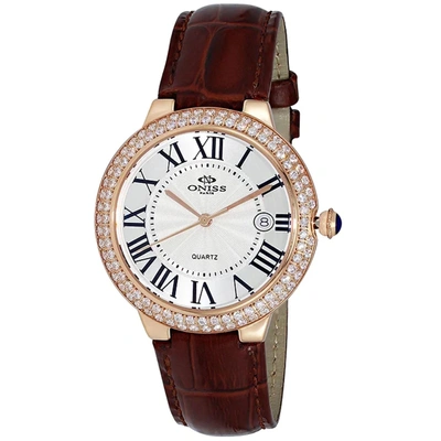 Oniss Women's Glam White Dial Watch In White