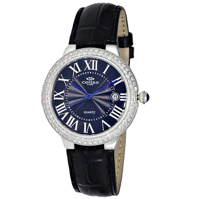 Oniss Women's Glam Black Dial Watch In Black