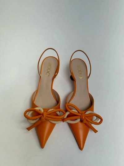 Rodo Sling Back Calf/raffia Bow In Multi