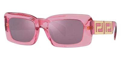 Shop Versace Women's 54mm Transparent Pink Sunglasses Ve4444u-5355ak-54 In Multi