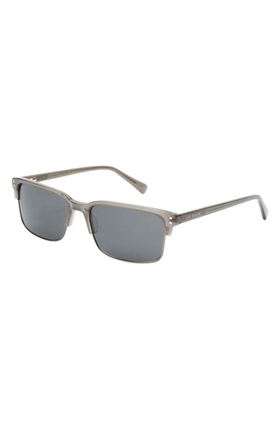 Shop Ted Baker 55mm Polarized Square Sunglasses In Grey