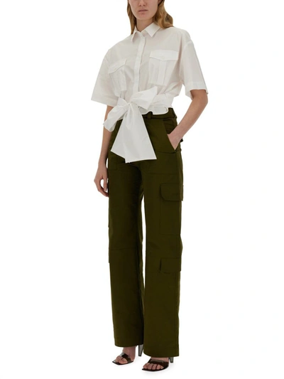 Shop Msgm Cargo Pants In Green