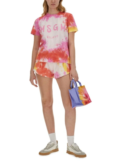 Msgm Tie-dye T-shirt In Multicolour