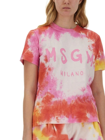 Msgm Tie-dye T-shirt In Multicolour