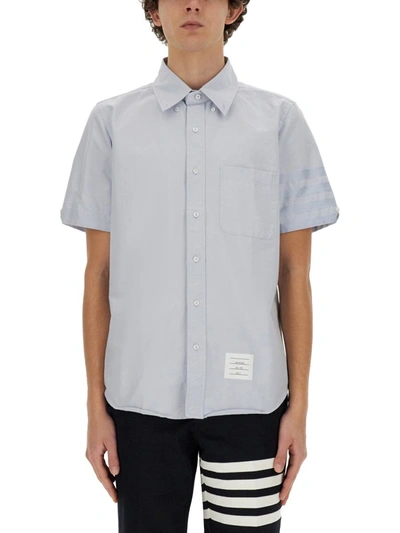 Shop Thom Browne Cotton Oxford Shirt In Baby Blue
