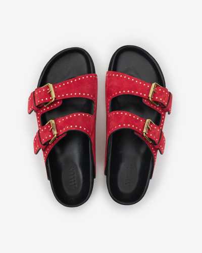 Shop Isabel Marant Lennyo Sandals In Red