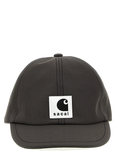 Shop Sacai X Carhartt Wip Cap Hats Gray