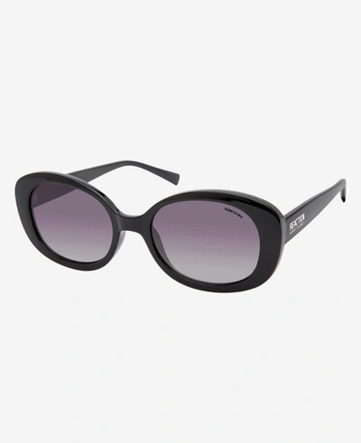 Shop Kenneth Cole Women's Oval Sunglasses In Black