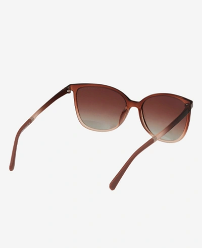 Shop Kenneth Cole Women's Ultem Sqaure Sunglasses In Brown