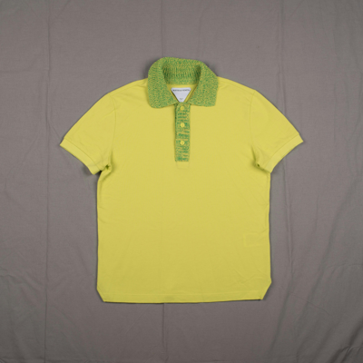 Pre-owned Bottega Veneta Piqué Cotton Polo T-shirt Acid Green