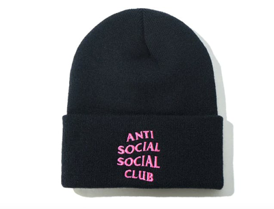Pre-owned Anti Social Social Club Mr. Bean Beanie In Black