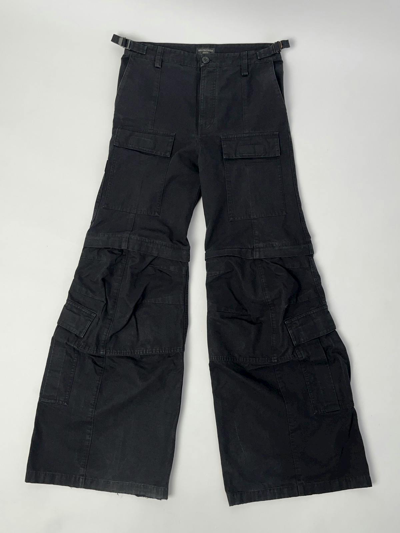 Pre-owned Balenciaga Flared Cargo Pants In Black