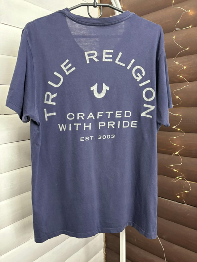 Pre-owned True Religion X Vintage Y2k True Religion Faded Graphic T Shirt In Navy