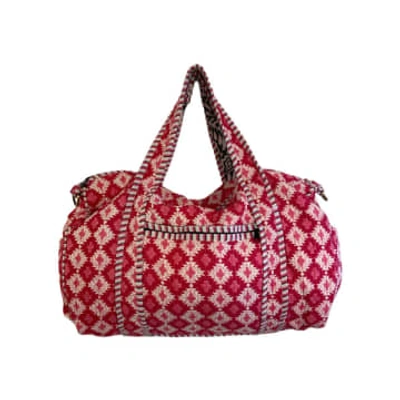 Shop Behotribe  &  Nekewlam Duffle Bag Block Print Pink Diamond