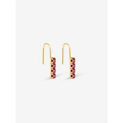 Shop April Please Hugo Bordeaux -or Earrose Ears Certified Gold Responsible Jewelry Council In Burgundy
