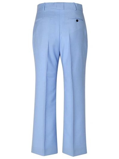 Shop Lanvin Light Blue Virgin Wool Trousers