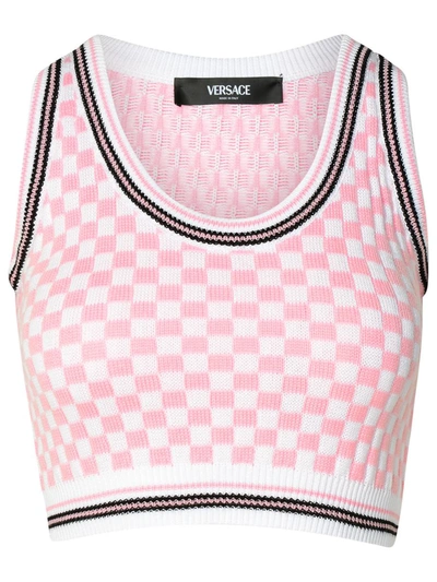Shop Versace Crop Top In Pink
