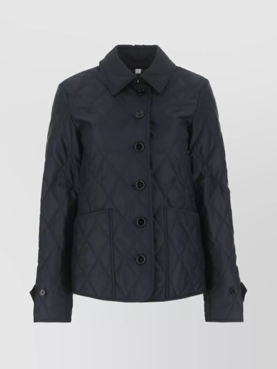 Shop Burberry Diamond-quilted Jacket With Vintage Check Lining In Black