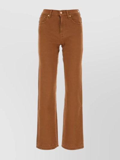 Shop 7 For All Mankind Tess Flared Silhouette Stretch Denim Jeans In Brown