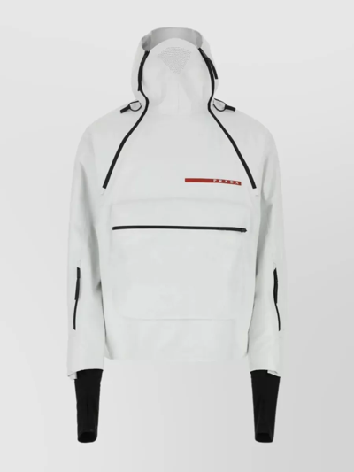 Shop Prada Polyester Ski Jacket With Double Cuff In White